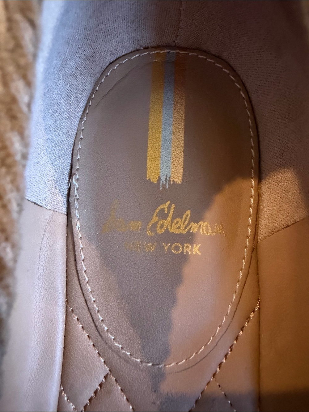Sam Edelman Brown Corduroy Loafers with Gold Logo Accent - Picture 4 of 5